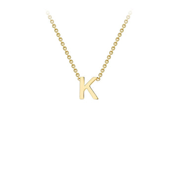 9K Yellow Gold 'K' Initial Adjustable Letter Necklace 38/43cm