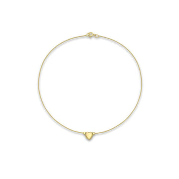 9K Yellow Gold Heart Box Chain Anklet 24cm