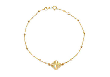 9K Yellow Gold Rainbow Petal Bracelet 17.8-19cm