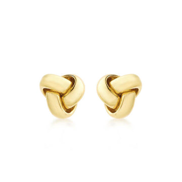 9K Yellow Gold 8mm Knot Stud Earrings