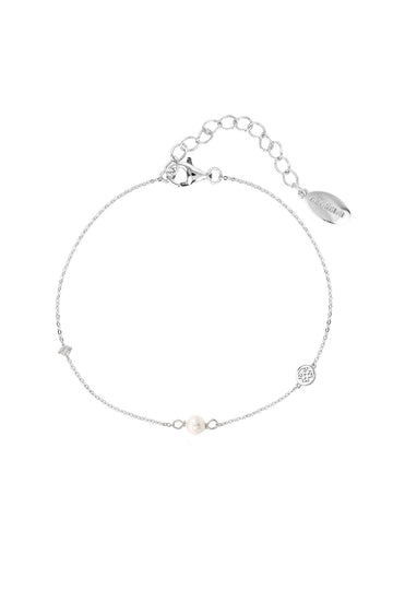 ADAGIO TOUCH OF SPARKLE PEARL BRACELET SILVER 15CM + 4CM