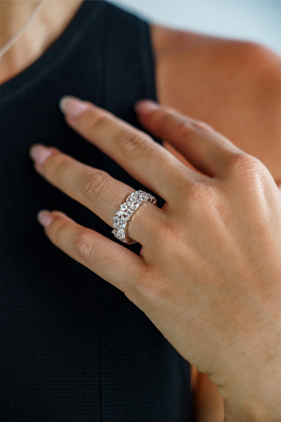 GEORGINI MIDNIGHT VELVET LIMITED EDITION STARLIGHT RING SILVER