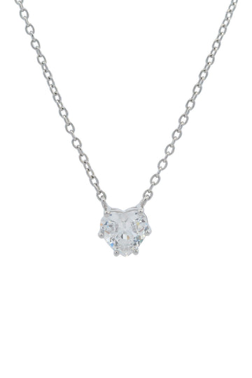 GEORGINI MIDNIGHT VELVET BABY HEART NECKLACE SILVER