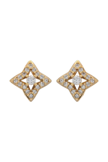 GEORGINI MIDNIGHT VELVET FAIRWATER PETITE EARRINGS GOLD