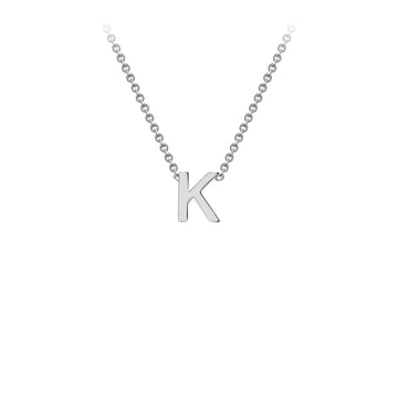 9K White Gold 'K' Initial Adjustable Letter Necklace 38/43cm