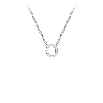 9K White Gold 'O' Initial Adjustable Letter Necklace 38/43cm