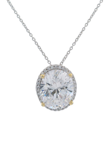 GEORGINI MIDNIGHT VELVET LIMITED EDITION SELENE TWO-TONE MOONLIGHT OVAL PENDANT