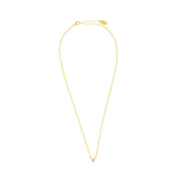 SWEETHEART HEART CHAIN NECKLACE PINK GOLD