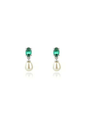 OCEANS WHITSUNDAY EARRINGS EMERALD AND SILVER