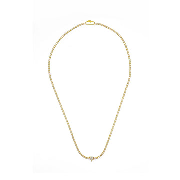 SWEETHEART TENNIS NECKLACE GOLD 42CM