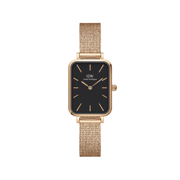 Daniel Wellington Quadro 20X26 Pressed Melrose Rose Gold & Black Watch