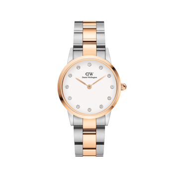 Daniel Wellington Iconic Link Lumine 32 Rose Gold & Silver White Watch