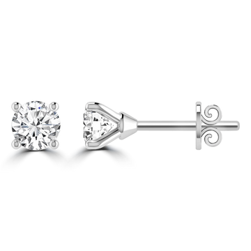 0.33ct GH I1 Diamond 4 Claw Studs in 9K White Gold