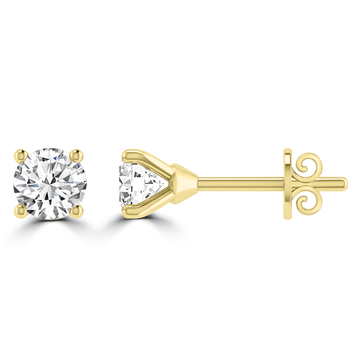 0.33ct GH I1 Diamond 4 Claw Studs in 9K Yellow Gold