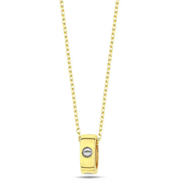 9K Yellow Gold Lock Necklace 45cm