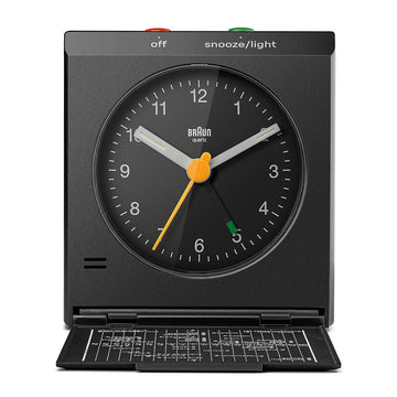 Braun Black Classic Travel Analogue Alarm Clock