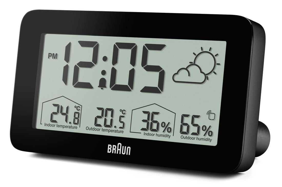 Braun Digital Weather Station Clock Black