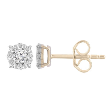 Stud Earrings with 0.25ct Diamonds in 9K Yellow Gold