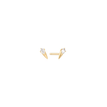 Ania Haie 14kt Gold White Sapphire Spike Stud Earrings