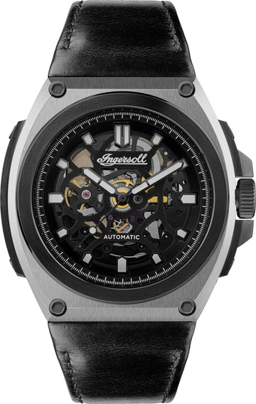 Ingersoll The Motion Automatic  Black Leather Watch