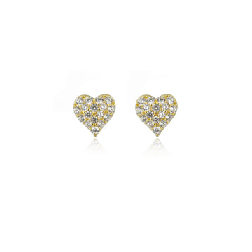 SWEETHEART SPARKLY HEART STUDS GOLD