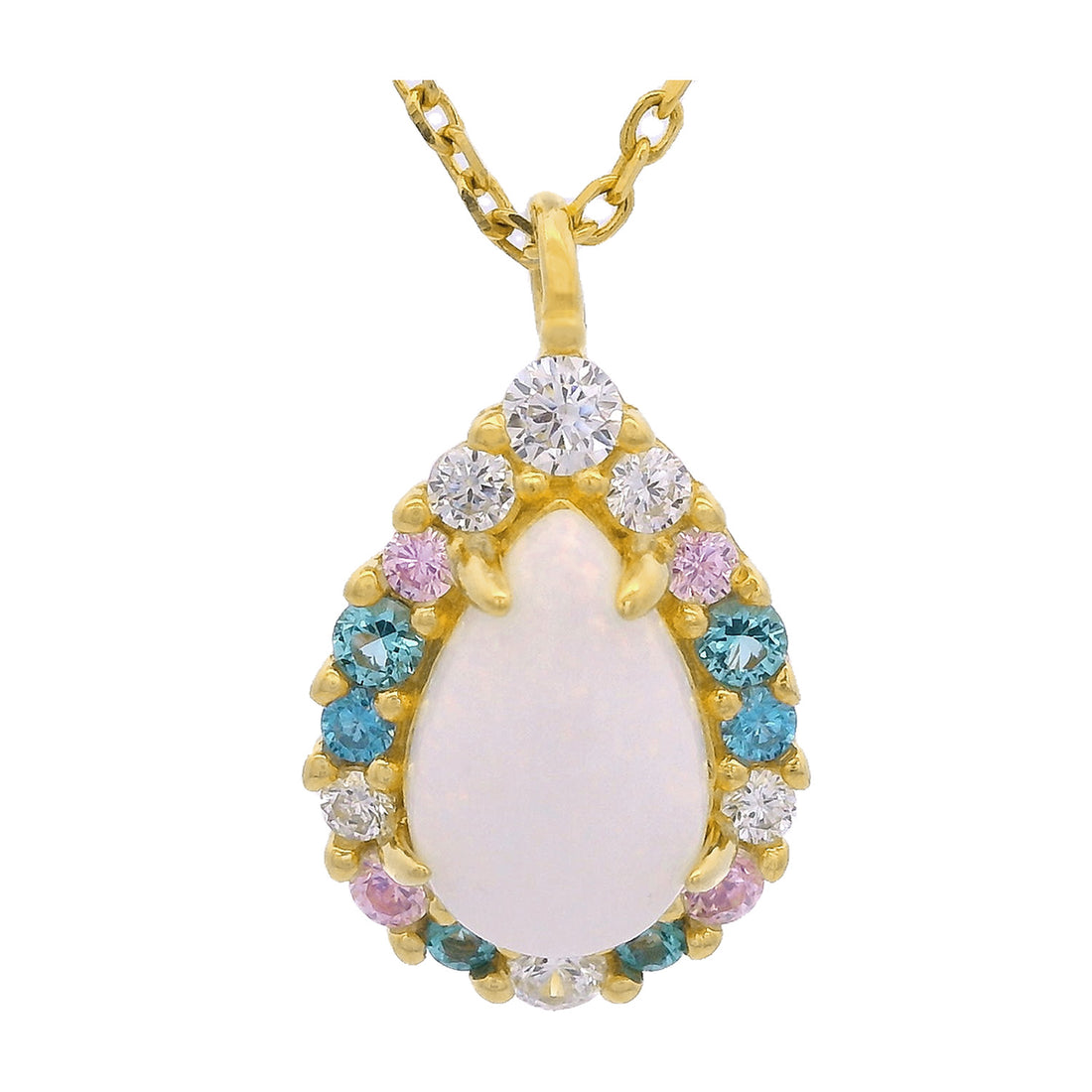 GEORGINI WISTERIA CREATED OPAL FLORIBUNDA PENDANT GOLD