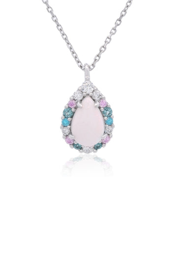 GEORGINI WISTERIA CREATED OPAL FLORIBUNDA PENDANT SILVER