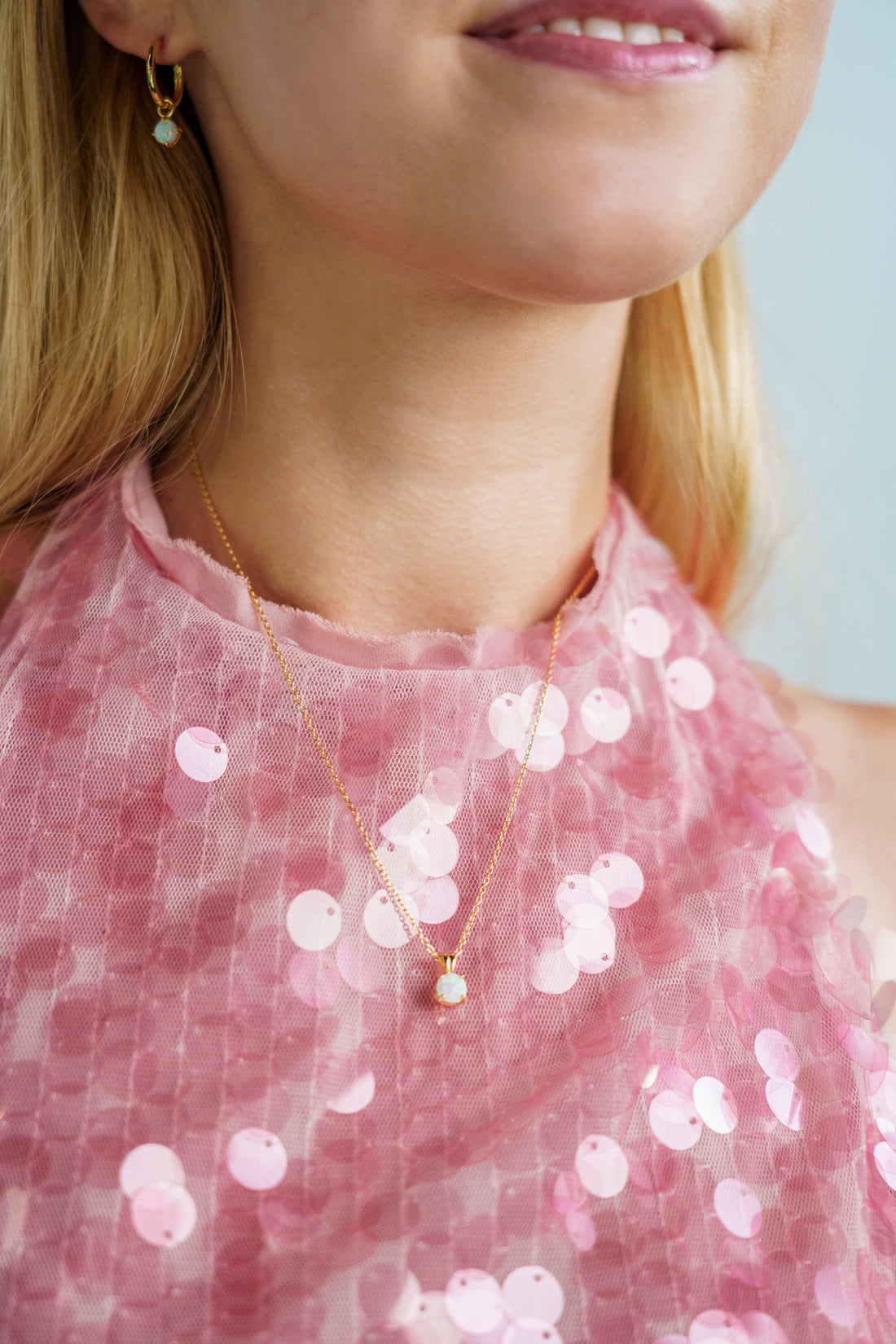 GEORGINI WISTERIA CREATED OPAL PENDANT GOLD