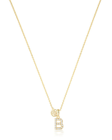 LUXURY LETTERS B INITIAL PENDANT GOLD