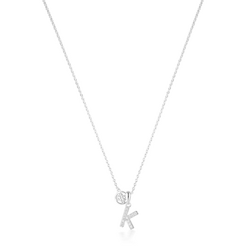 LUXURY LETTERS K INITIAL PENDANT SILVER