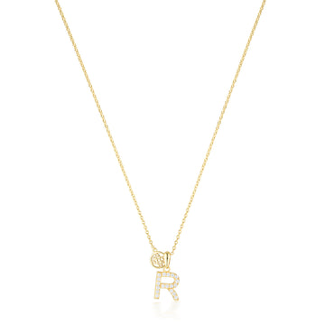 LUXURY LETTERS R INITIAL PENDANT GOLD