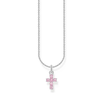 THOMAS SABO Necklace with cross pendant with pink zirconia