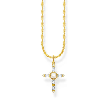 THOMAS SABO Romance Necklace with white cross pendant gold