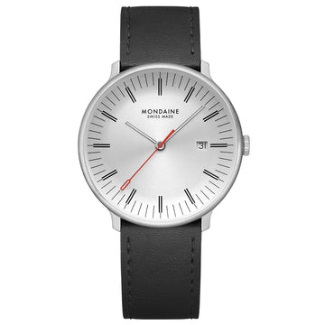 Mondaine Doppio 41mm Vegan Leather Watch - MLE.41210.LBV