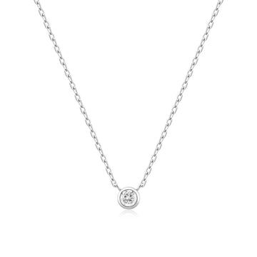 Ania Haie Silver Round Solitaire Cubic Zirconia Necklace