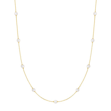 Ania Haie Gold Shell Pearl Station Chain Necklace