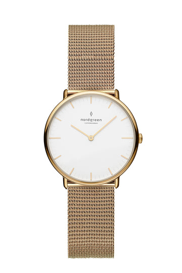 Nordgreen Native 28mm Gold Milanese Mesh Watch