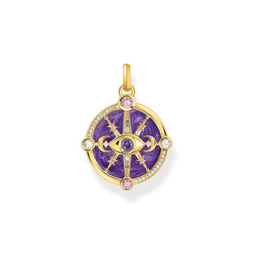 THOMAS SABO Gold Cosmic Eye Pendant with Colourful Stones