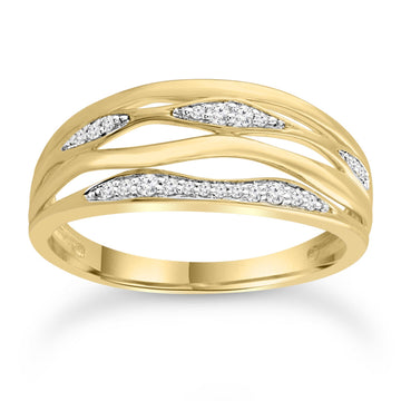 Diamond Ring with 0.12ct Diamonds in 9K Yellow Gold
