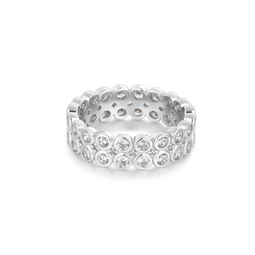 Ania Haie Silver Double Row Bezel Ring