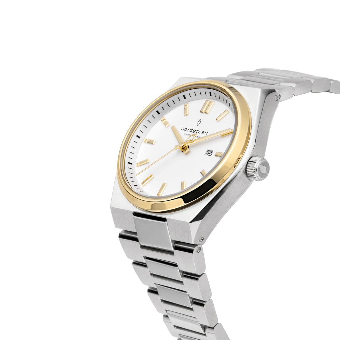 Nordgreen Succession 35mm White Dial Two Tone Stainless Steel Strap Watch