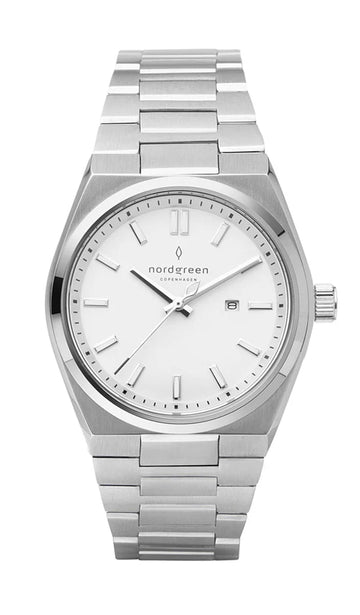 Nordgreen Succession 35mm White Dial Stainless Steel Strap Watch
