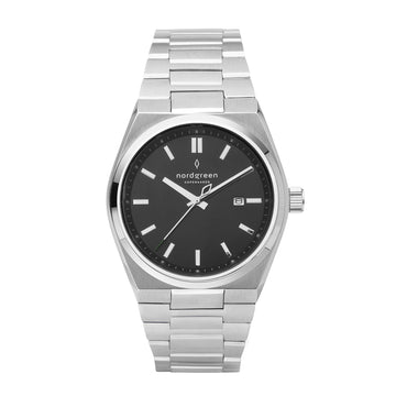 Nordgreen Succession 41mm Black Dial Stainless Steel Strap Watch
