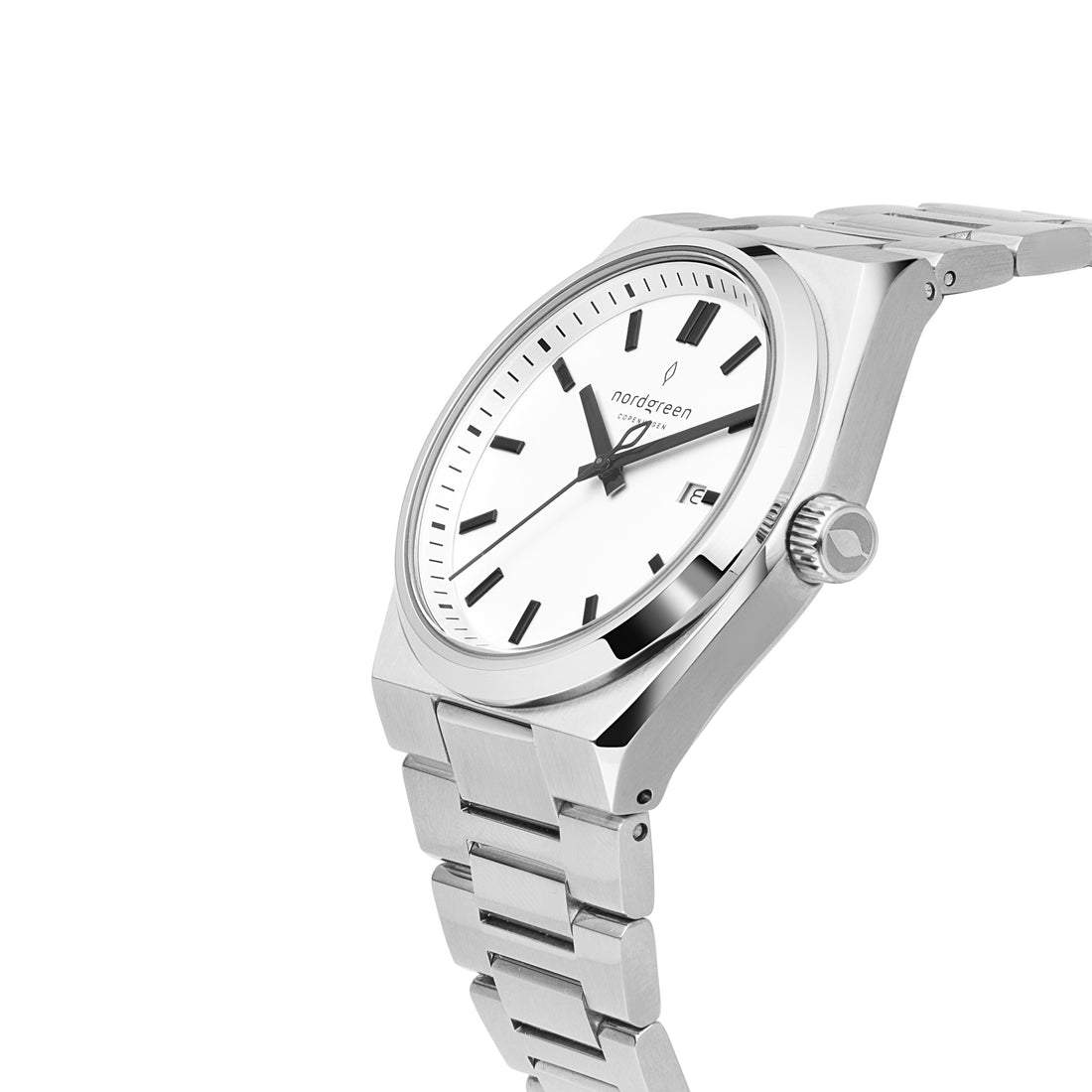 Nordgreen Succession 41mm White Dial & Black Indicies Stainless Steel Strap Watch