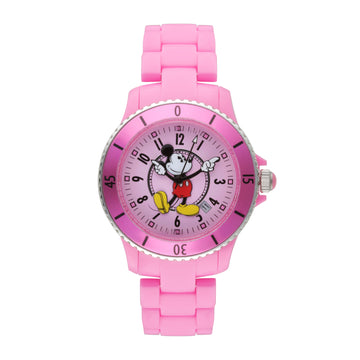 Disney Mickey Sports 40mm Pink Dial Pink Stainless Steel Watch