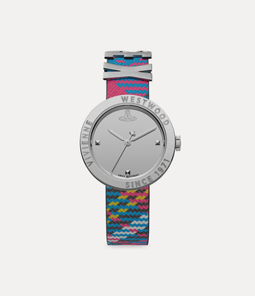 Vivienne Westwood Rebel Sex Silver Dial Tartan Leather Strap Watch