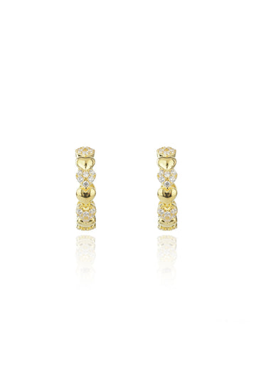 SWEETHEART SPARKLY HEART HOOPS GOLD