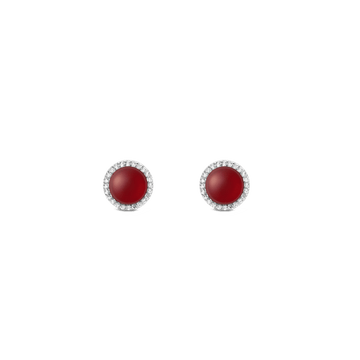 Daniel Wellington Audrey Earrings Red Agathe Silver