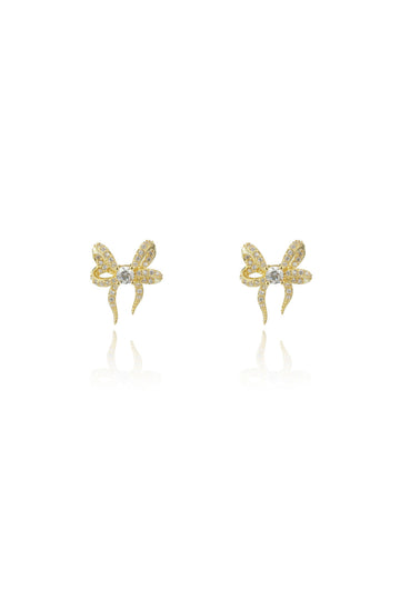 SWEETHEART BOW EARRINGS GOLD
