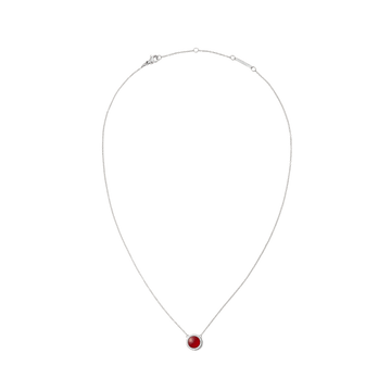 Daniel Wellington Audrey Necklace Red Agathe Silver